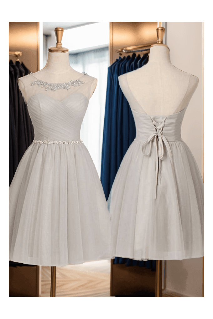 A-Line Knee Length Tulle Homecoming Dresses CS0525 - COCOMELODY